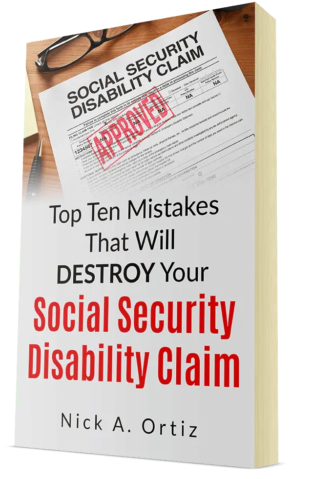 Book cover: Top Ten Mistakes That Will DESTROY Your Social Security Disability Claim